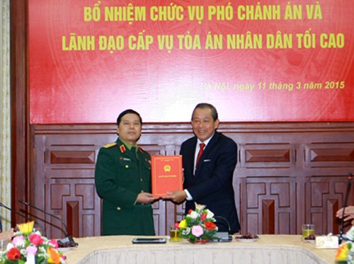 Chánh tòa án Quân sự làm Phó Chánh án TAND Tối cao