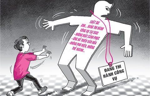 Xô công an một cái, bị tội chống người thi hành công vụ