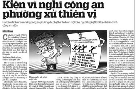 Tòa vẫn tuyên công an thắng kiện