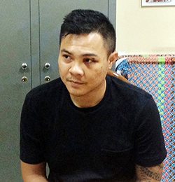 Nguyễn Trung Hậu bị bắt giữ vì đâm người sau va chạm xe. Ảnh: Hải Thuận.